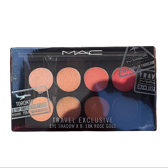 TGIF Sale NIB MAC Travel Exc Limited 18K Rose Gold Eye Shadow X 8 Makeup Palette - Picture 2 of 9